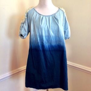Denim and pearl dress